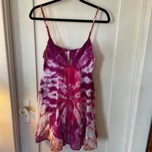 RAGA Pink and Purple Tie-Dye dress size small